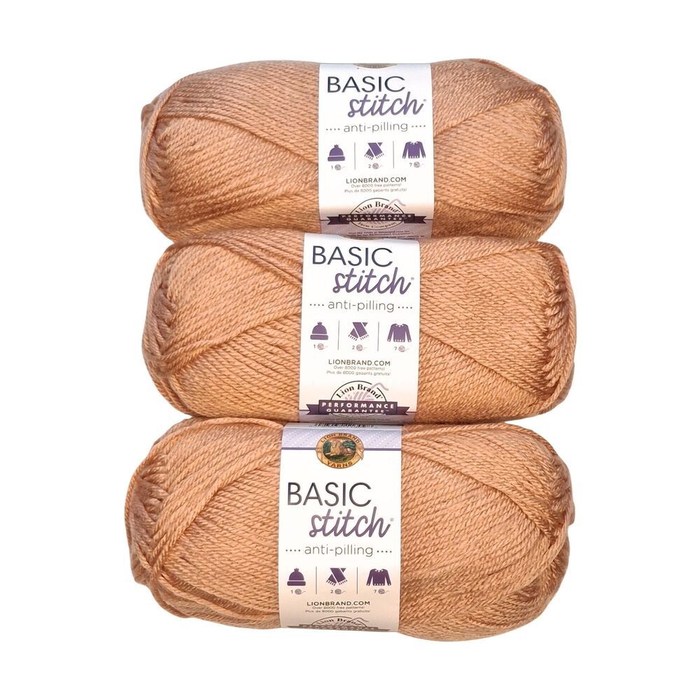 Lion Brand Basic Stitch Anti-Pilling Yarn Clay 3 Skeins
